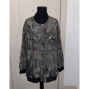 Rock & Republic Camo Bomber Jacket Size XL Green
